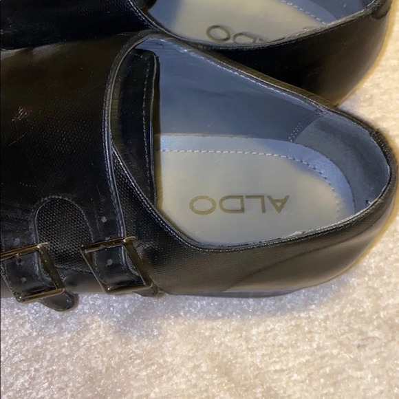 Aldo black leather men shoes 13 - Picture 6 of 8
